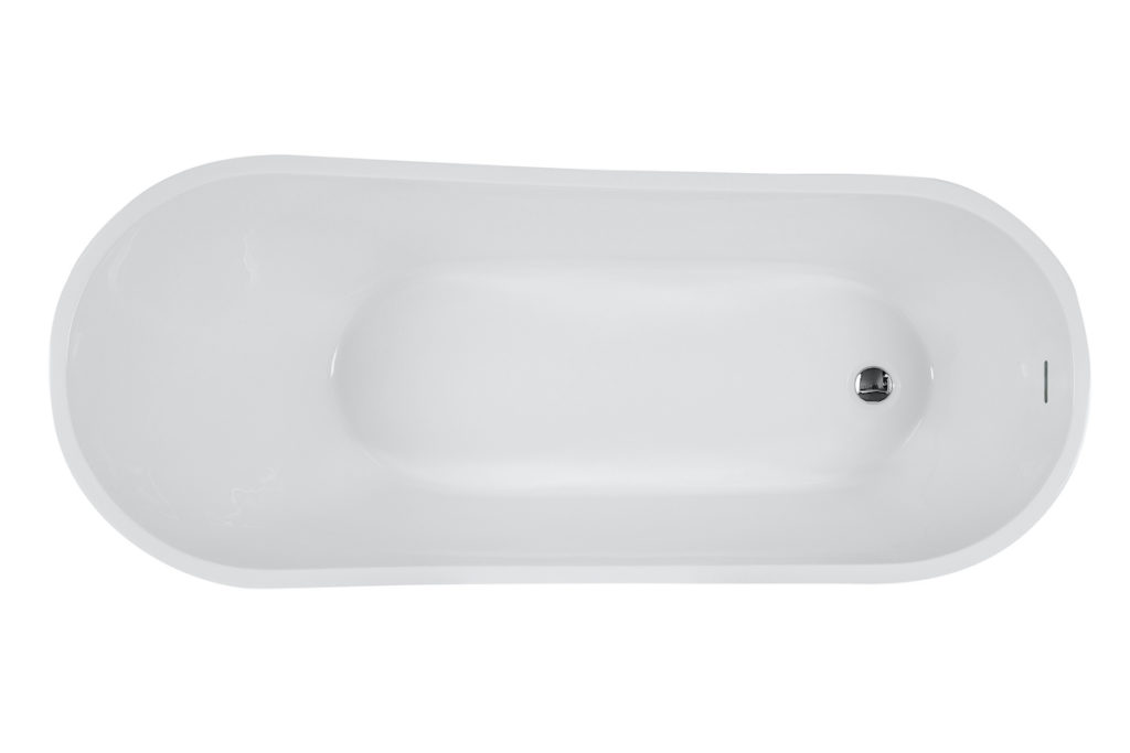 biała monolityczna wanna z wytrzymałego akrylu do nowoczesnej łazienki