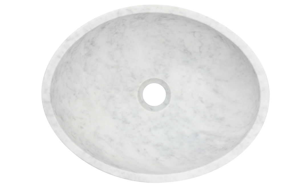 marmurowa biała umywalka nablatowa, zachwycająca tekstura naturalnego kamienia, nowoczesny design umywalki