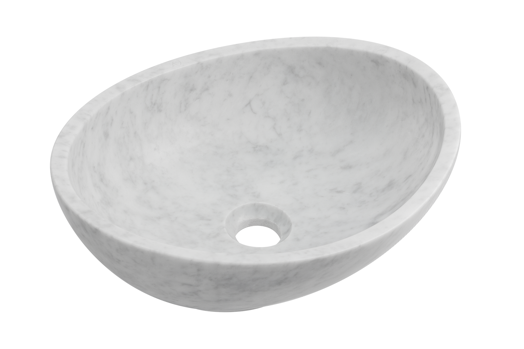 umywalka nablatowa z białego marmuru, kamienna umywalka o cienkim rancie